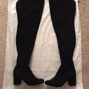 Suede thigh high boots